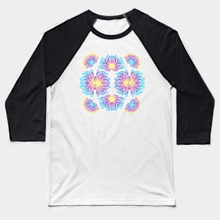 Psychedelic Art Lotus Flower Baseball T-Shirt